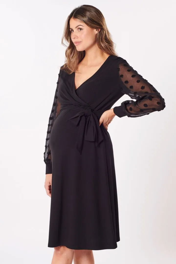 A-Linie Umstands- und Stillkleid mit Chiffonärmeln