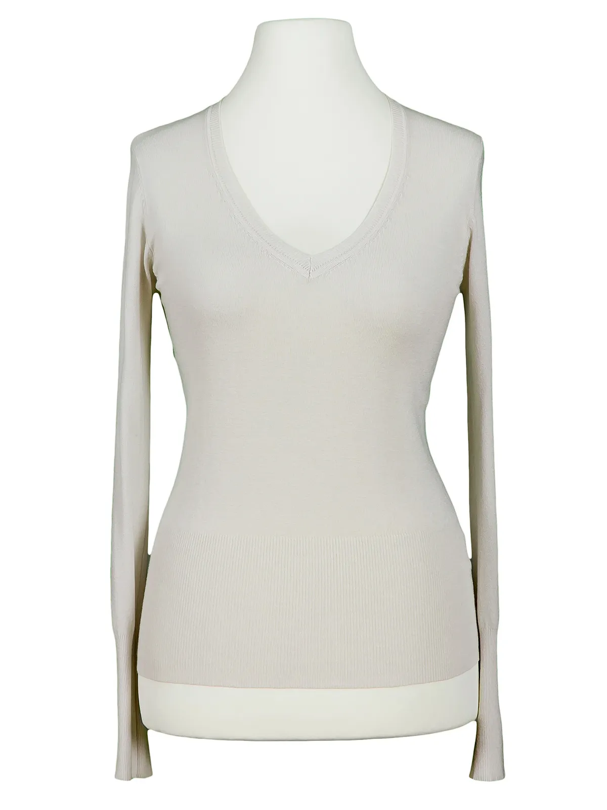 Basic Pullover V Ausschnitt für Damen in  beige von Spaziodonna