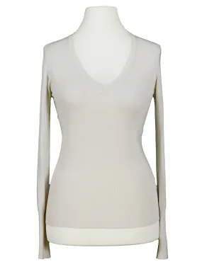 Basic Pullover V Ausschnitt für Damen in  beige von Spaziodonna