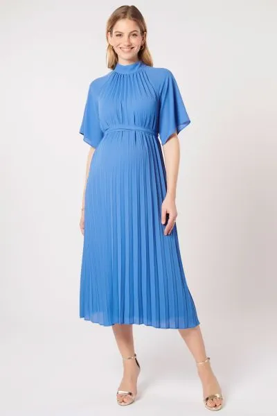 Crepe Chiffon Umstandskleid mit durchgehenden Plissees