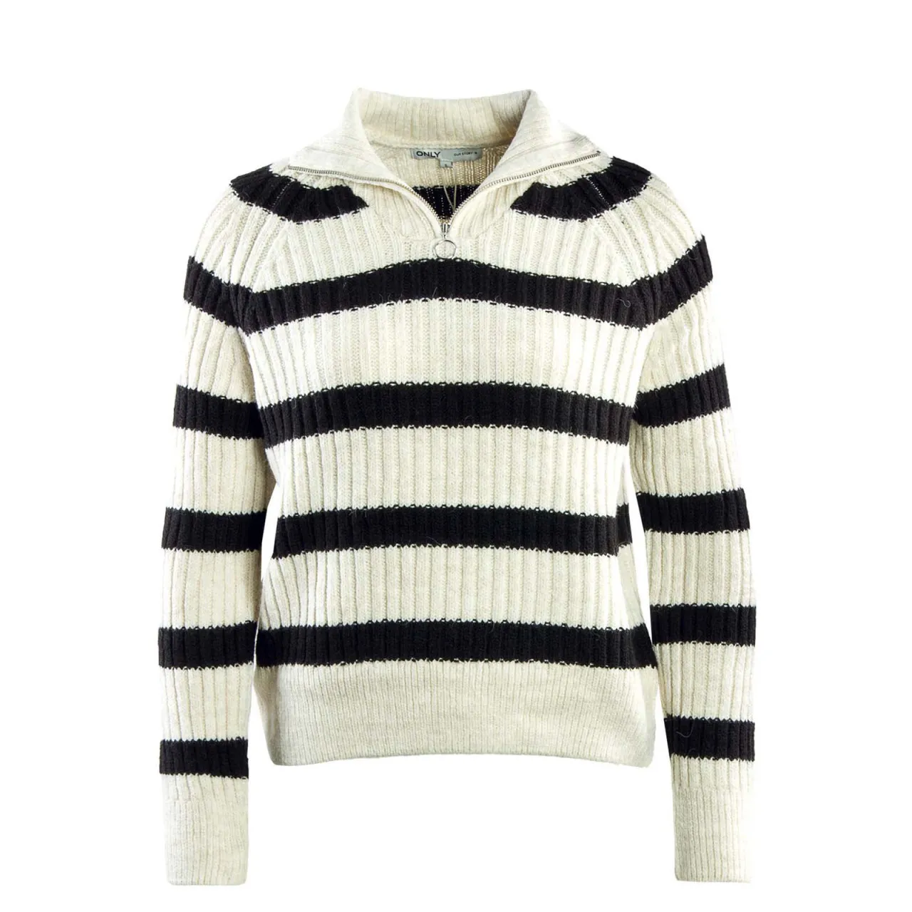Damen Pullover - Leise Freya Zip High Neck Knit - Birch