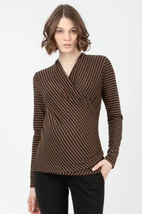 Double Layer Umstands- und Stillshirt mit Streifen