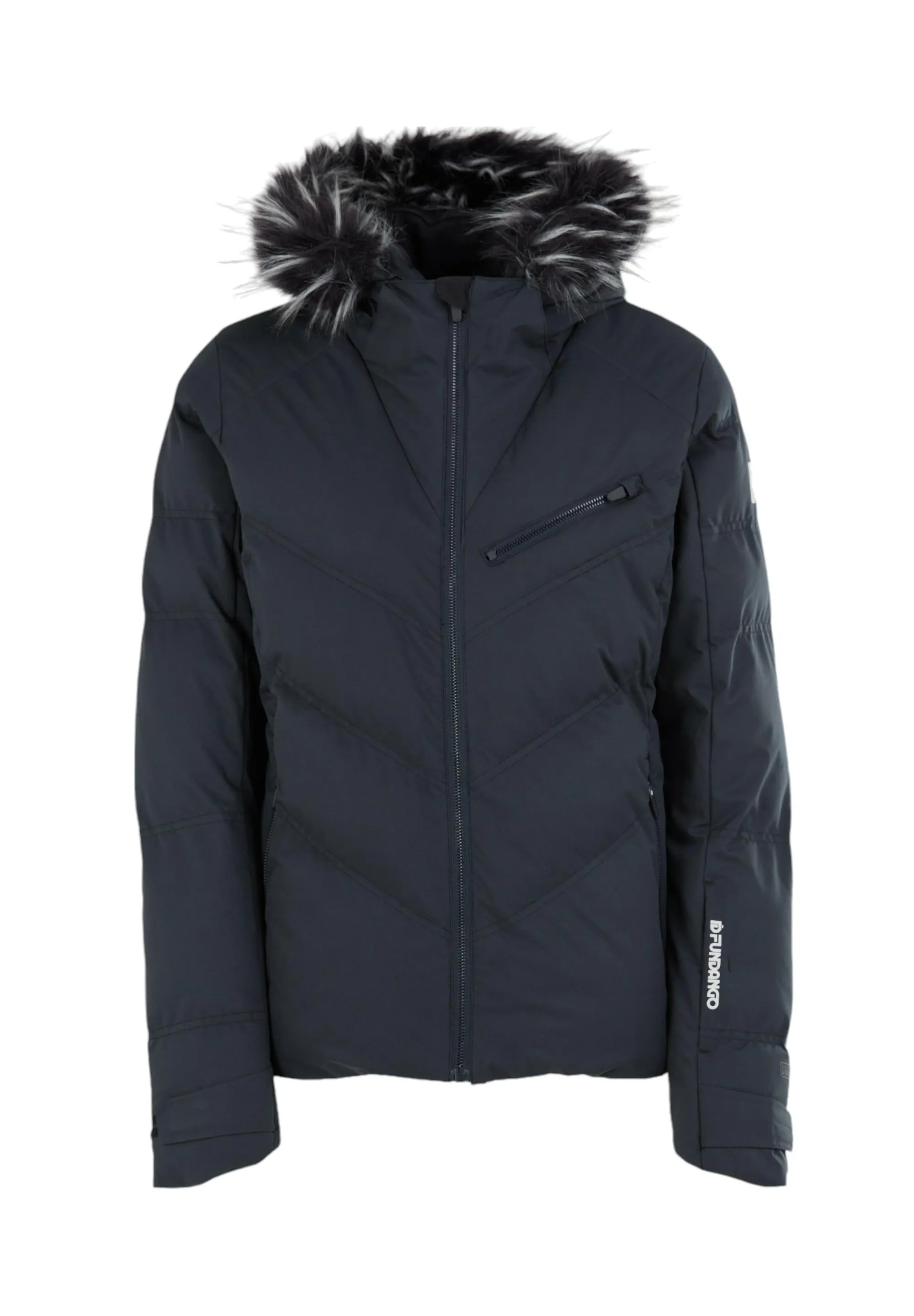 FUNDANGO Elyra Fur Padded Jacke Damen schwarz im Online Shop von kaufen