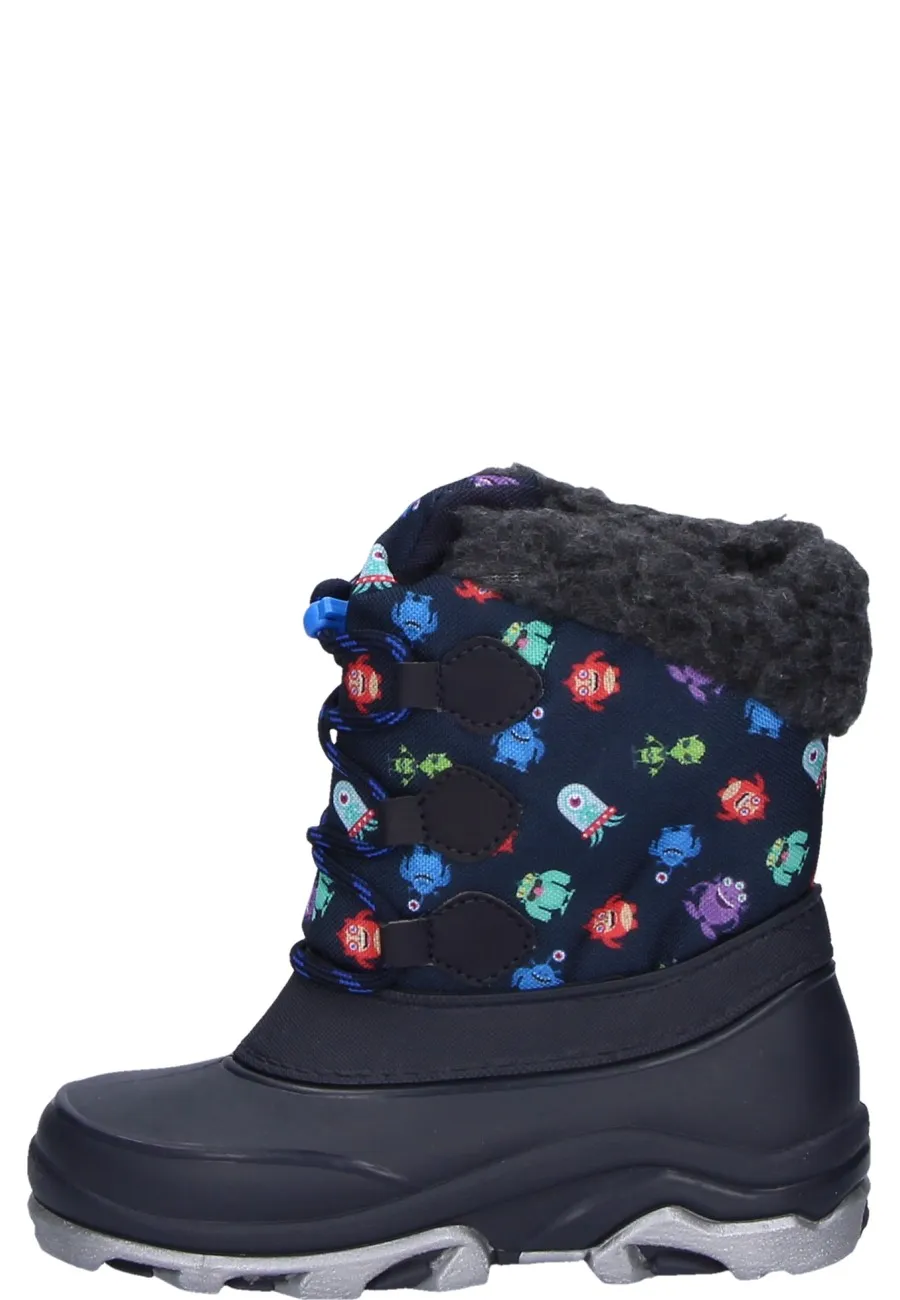Gefütterter Kindergummistiefel WINTERMONSTER dunkelblau