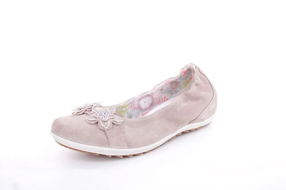 Imac Mädchen Ballerina Rauleder Blumenmotiv beige S13 380160