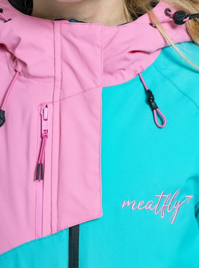 Kinder SNB & SKI Jacke Meatfly Deliah rosa/türkis 134
