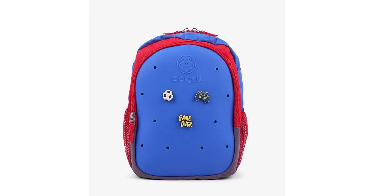 Kinderrucksack COQUI BAGSY blau/rot + Amulette 13l