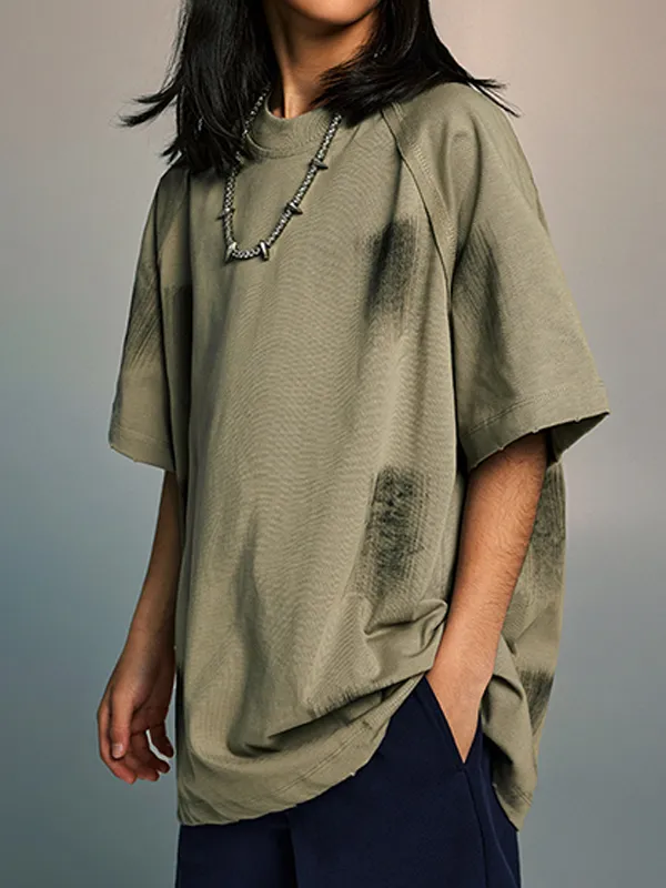 Lockeres, lässiges Retro-T-Shirt für Jungen und Mädchen im Distressed-Look