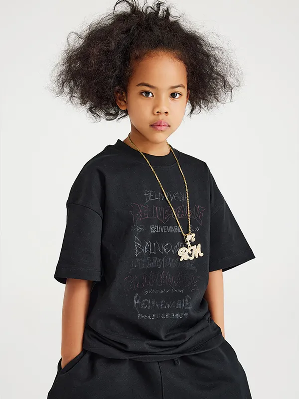 Lockeres, lässiges T-Shirt für Jungen und Mädchen mit Buchstabendruck für Teenager