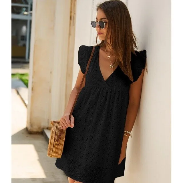 Loscana Kleid | Damen-Spitzenkleid mit Rüschen