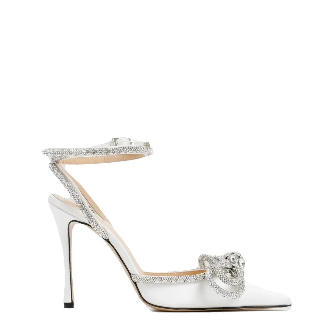   Mach&Mach  White Silk Double Bow High Heels White  Pump 