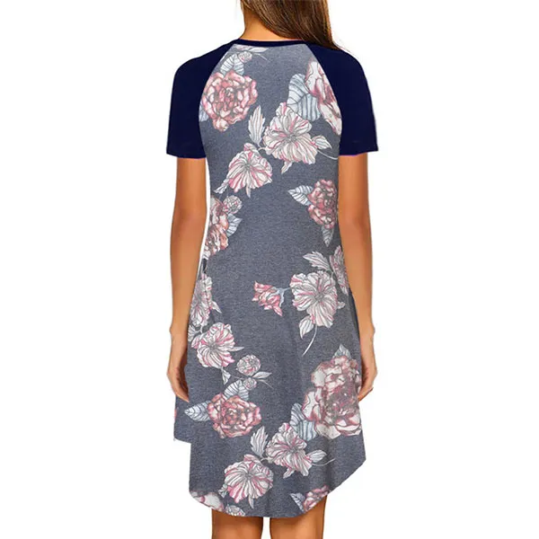 Modernes Stillkleid mit Kurzen Ärmeln und Rundem Hals