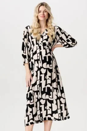 Musselin Umstands- und Stillkleid mit Print