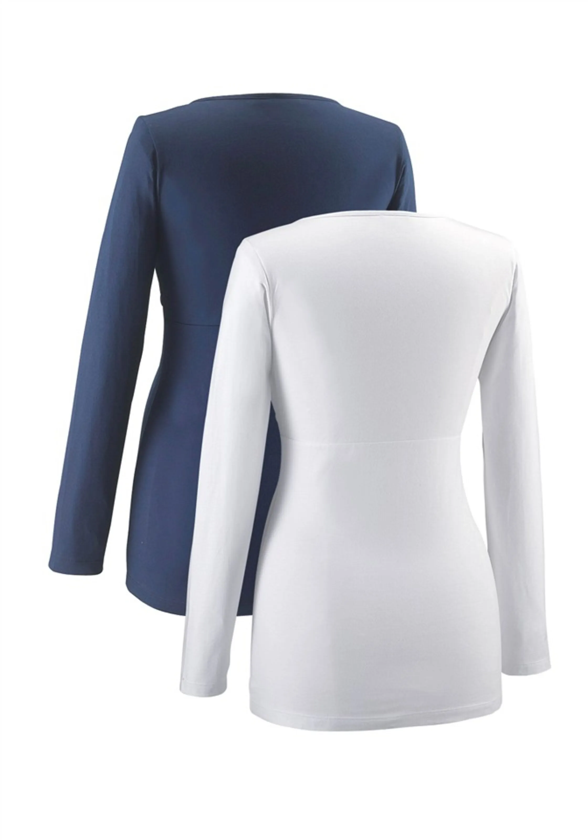 Neun Monate Stillshirt (Packung, 2 Stück) in Blau, Weiß