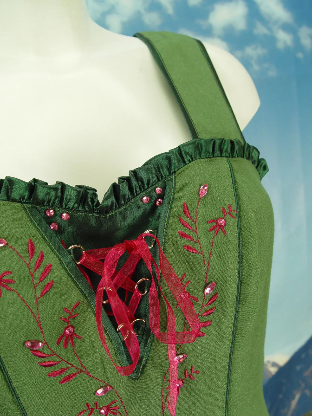 neuwertig SPIETH & WENSKY elegant Landhauskleid Dirndl ohne Schürze DK816 Gr.38
