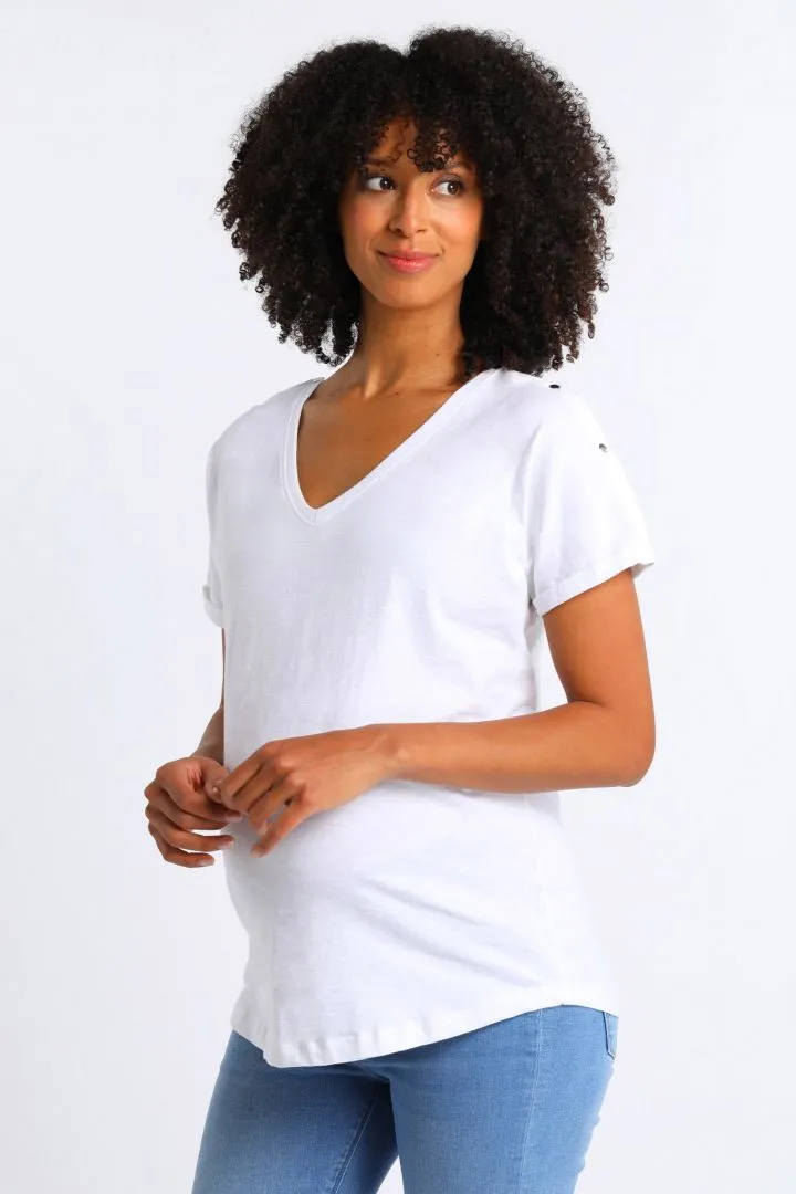Organic Boyfriend Umstands- und Stillshirt weiß