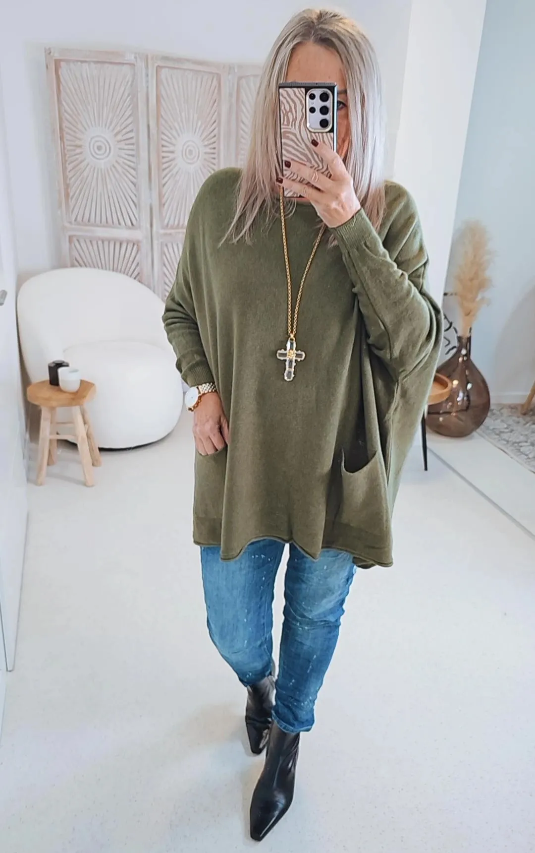 OVERSIZE KNIT SWEATER NORA Made in Italy 36-48/50 Strick Pullover