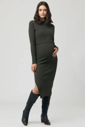 Rippstrick Umstands- und Stillkleid