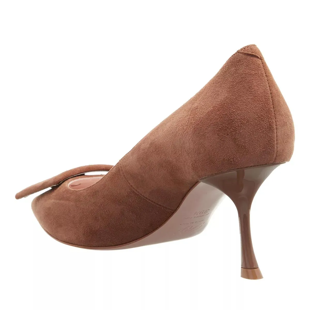   Roger Vivier  Suede Plain Leather Pin Heels Party Style Brown  Pump 