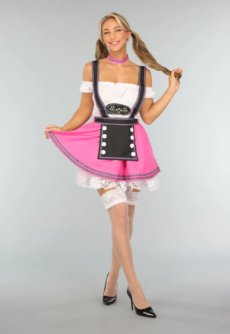 Rosa Sexy Bier-Mädchen-Kostüm