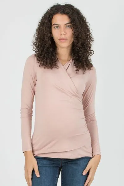 Umstands- und Stillshirt mit Raffungen vintage rose