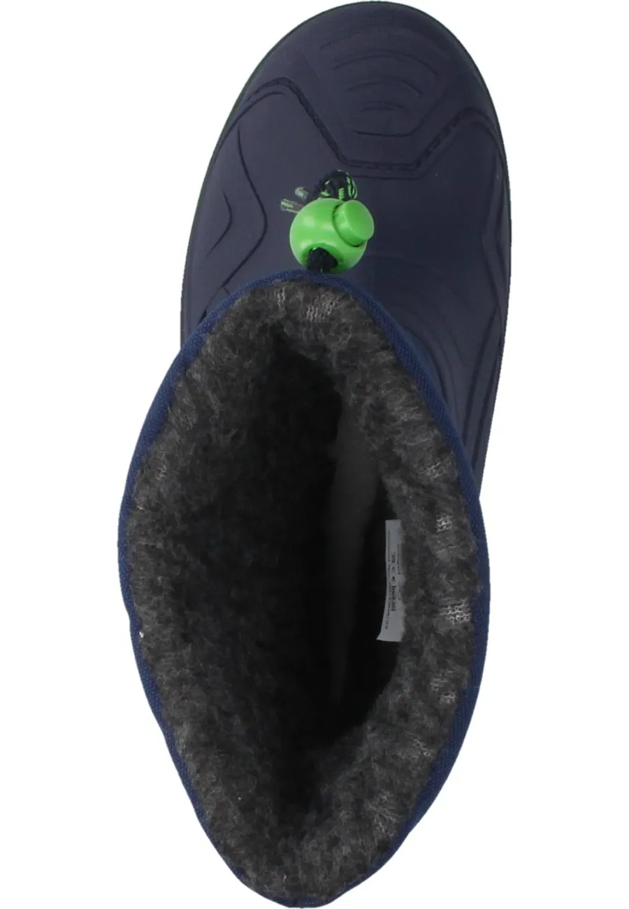 Warm gefütterte Kindergummistiefel BLINKING GHOST dunkelblau von Beck